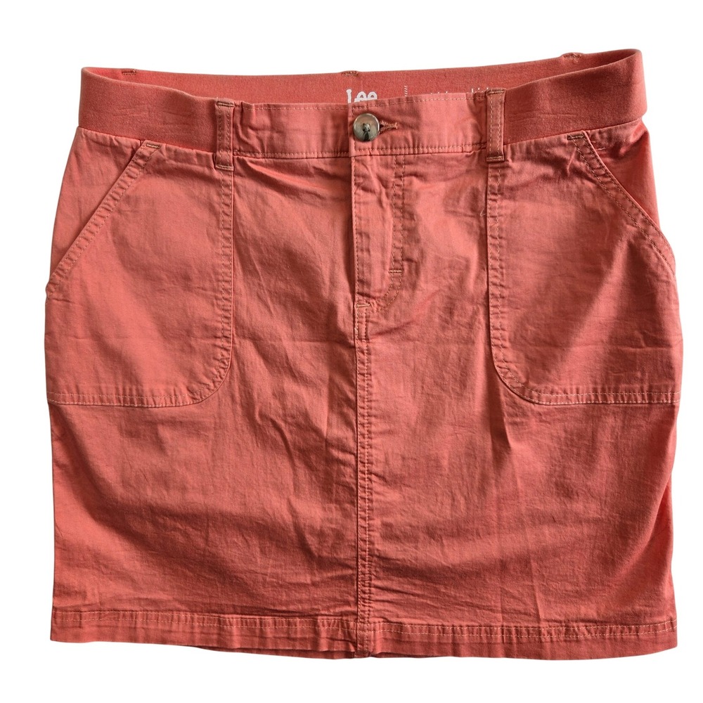 Lee Riders Size 8 M Mini Skirt‎ Coral Casual Stretch Waist Beach Fun Classic